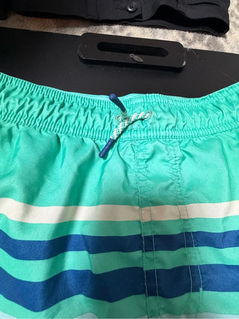 Multicolor Stripe Boys Swim Shorts - Turquoise, Blue, Red, Orange, White